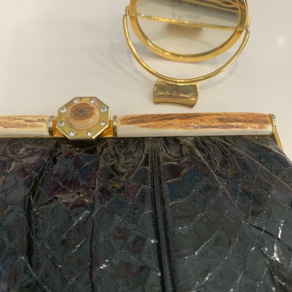 Finesse LaModel Black Snakeskin Antler Purse - Picture 8 of 8